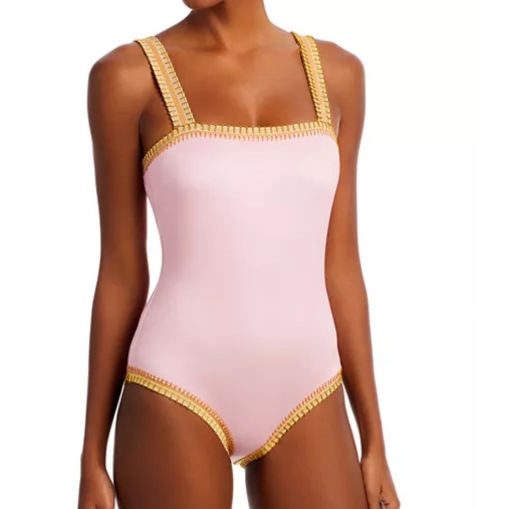 NWT PQ Swim Crochet Trim One Piece Swimsuit